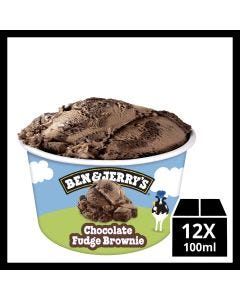 BEN & JERRYS CHOC FUDGE BROW 12X100ML