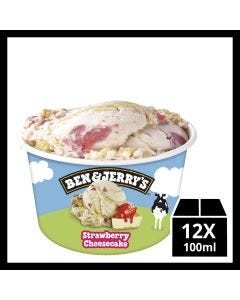 BEN & JERRYS STRAWBERRY CCAKE 12X100ML