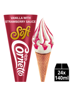 CORNETTO SOFT STRAWBERRY 24X140ML